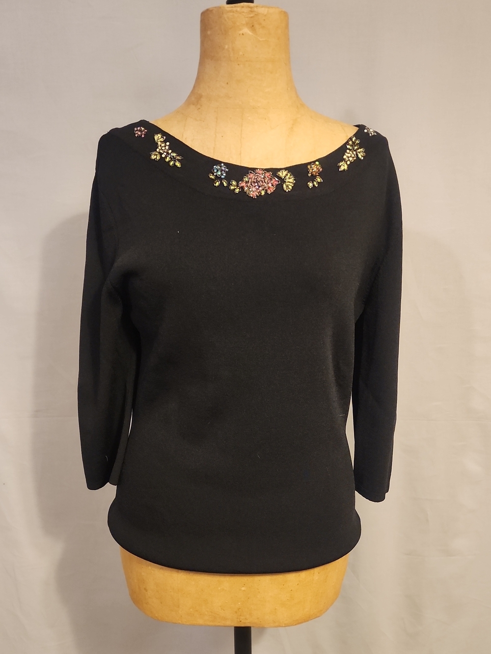 Joseph Black Embellished Crewneck Sweater
